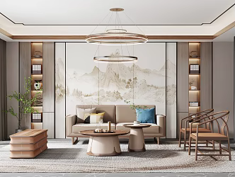 New Chinese Living Room 3d model