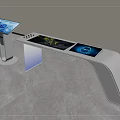 Modern Smart Public Facility Interactive Information Display with Touch Screens 3d model