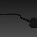 Black Electrical Power Plug With Flexible Cable And Three Prongs