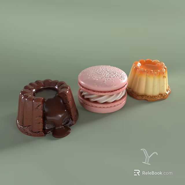 Lovely Creative Dessert Shaped Sofa And Coffee Table Combinations For Cozy Modern Living Room 3d model 