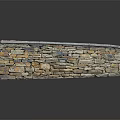 Curved Natural Stone Feature Wall With Multicolored Stone Tiles And Reflective Surface