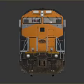 Orange And Black BNSF 453 Freight Locomotive With Metallic Reflective Surface