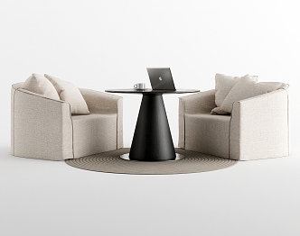 Leisure Table and Chair Combination Negotiation Table and Chair Combination Coffee Table and Chair Combination 3d model