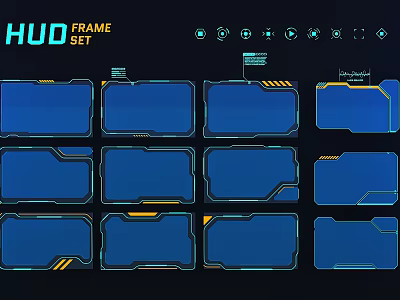 Technology Elements Technology Border Line Energy Box Technology Icon Data Icon Graphics 3d model