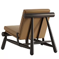 Modern Accent Leisure Chair With Beige Cushion Dark Frame Sleek Design And Color Variations