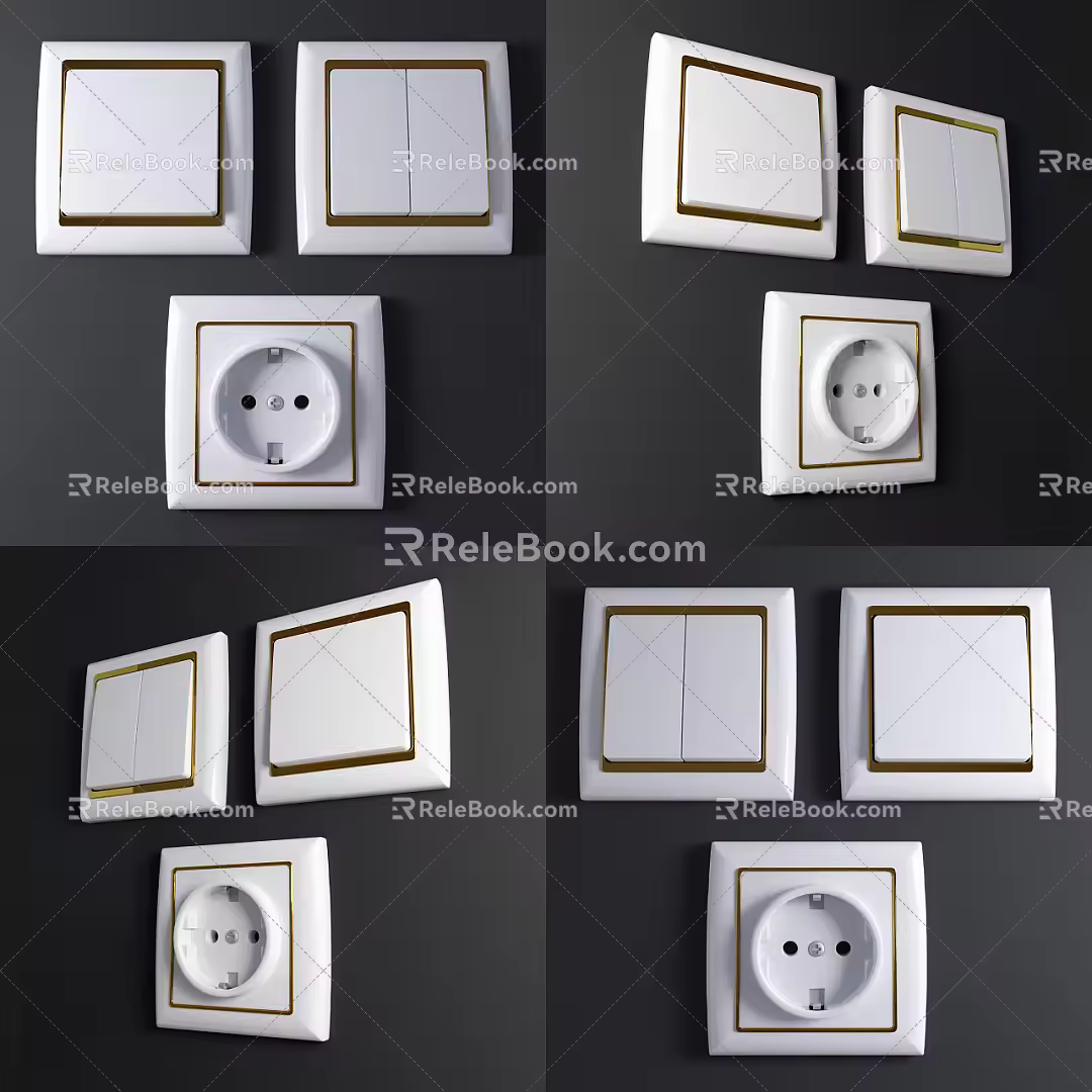Modern Switch Switch Socket Panel 3d model