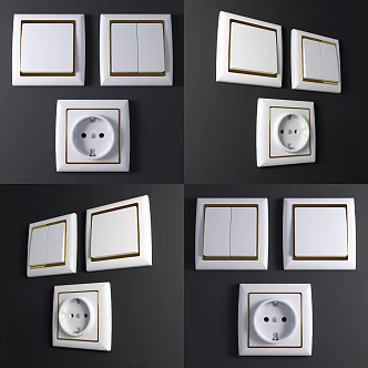 Modern Switch Socket Panel 3d model