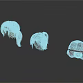 Woman Wearing Different Fashionable Wigs With Various Colors And Styles
