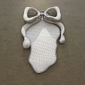 Bow Shaped White Frame Mirror Reflecting Modern Room Interior With Furniture