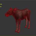 Realistic Standing Moose With Brown Body And White Legs On Grey Background
