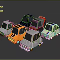Colorful Small Cartoon Car Models With Various Styles And Different Colors