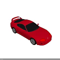 Red Sports Car Classic Exterior Design With Sleek Body And Stylish Vintage Style
