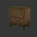 Natural Wood Entryway Side Cabinet With Two Drawers Metal Handles And Legged Design
