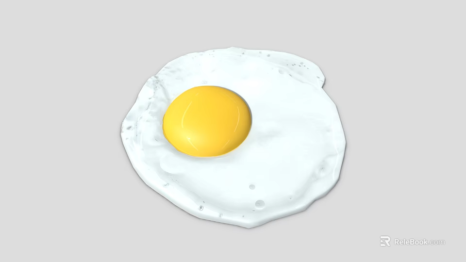 Delicious Perfectly Cooked Fried Egg With Golden Yolk And Crispy Edges 3d model 