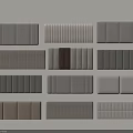 Various Textured Grey Decorative Wall Panels With Diverse Patterns And Interior Arrangements 3d model