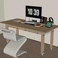 Modern desk and chair study table and chair combination 3d model