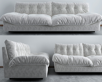 Modern double sofa multiplayer sofa 3d model