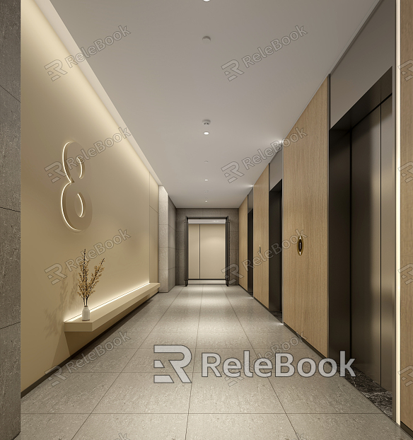 modern elevator hall model