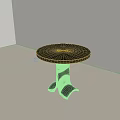 Modern Minimalist Side Table With Round Top And Unique Y Shaped Metal Base Design