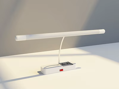 Modern White LED Desk Lamp With Adjustable Stand And Control Panel 3d model