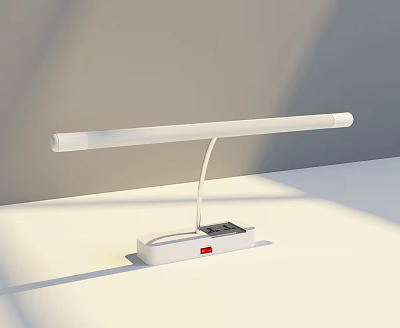 Modern White LED Desk Lamp With Adjustable Stand And Control Panel 3d model