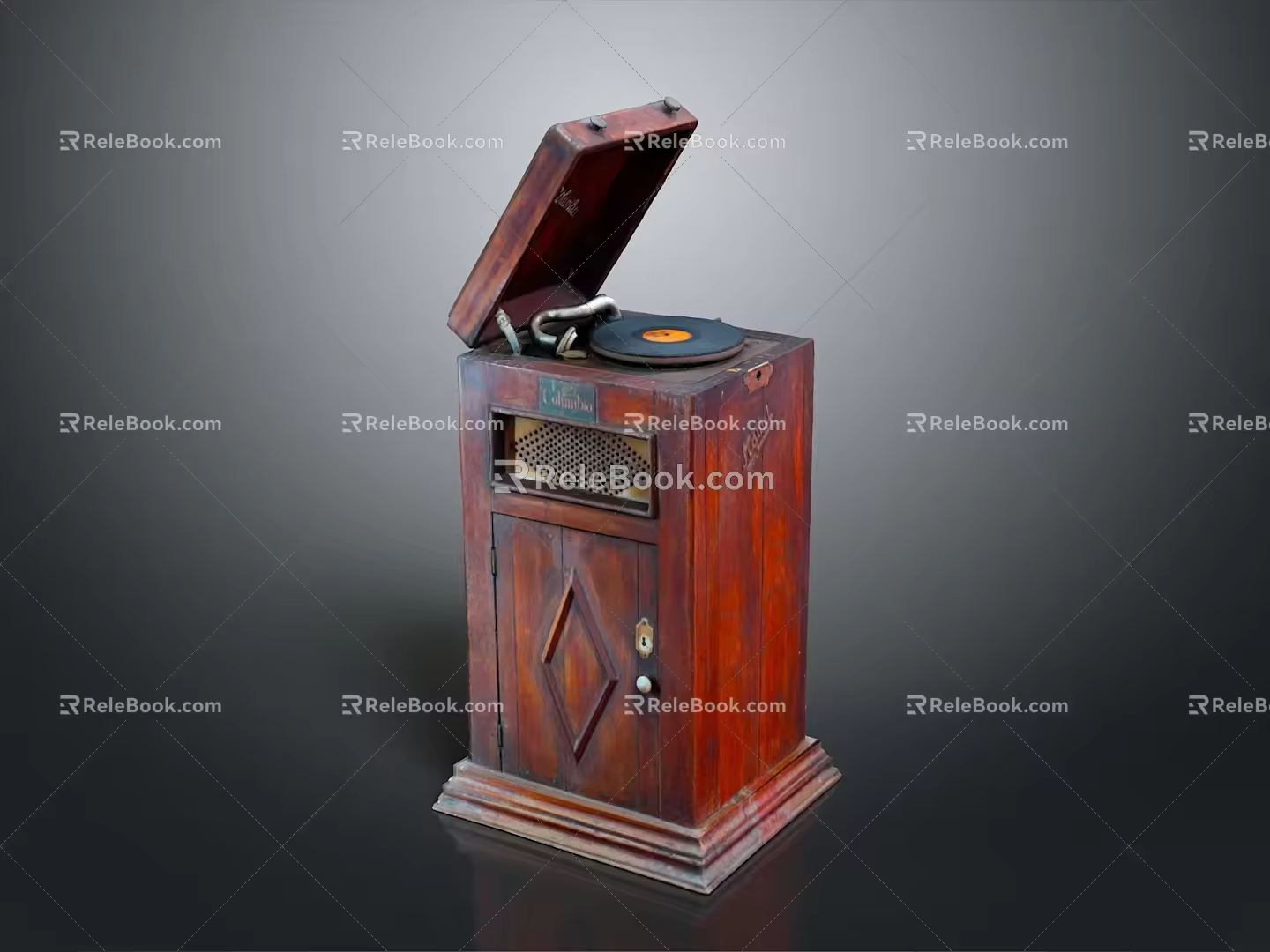 Jukebox Old-fashioned record player film machine Old-fashioned film player record player Old-fashioned record player music equipment 3d model