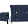 Modern Navy Blue Entryway Cabinet And Side Cabinet With Gold Knobs And Drawer Design