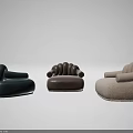 Modern Single Sofa Designs In Three Different Colors With Soft Comfortable Fabric 3d model