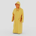 Stylish Yellow Hooded Long Raincoat With Waterproof Design And Pockets