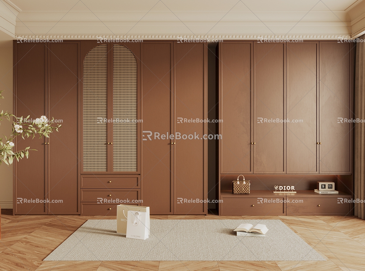 Antique vintage wardrobe 3d model