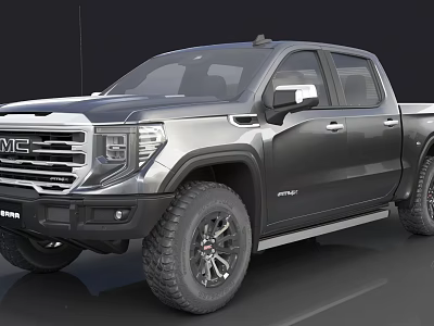 GMC AT4X Pickup Truck With Rugged Design And Off Road Tires 3d model