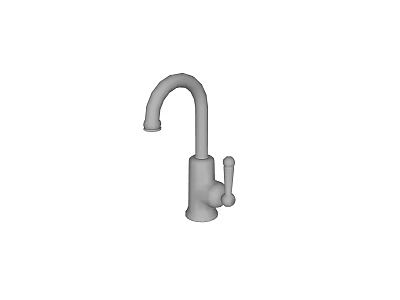 Simple Single Lever Handle Faucet With Curved Spout For Kitchen And Bathroom 3d model