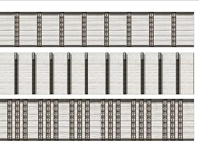 Modern Feature Wall Design With Vertical Stripes And Geometric Patterns 3d model