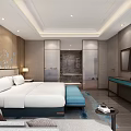 Elegant Modern Hotel Guest Room With Spacious Dining Area And Panoramic Outdoor Landscape View