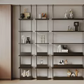 Elegant Modern Storage Shelving Unit With Multiple Layers For Displaying Books And Decorative Items 3d model