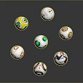 Colorful Soccer Balls With Diverse Patterns And Brand Logos On Reflective Surface
