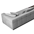 Gray Modular Sectional Sofa With Mixed Color Cushions And Coffee Table 3d model