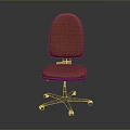 Comfortable Orange Fabric Office Chair with Swivel Base and Rolling Wheels