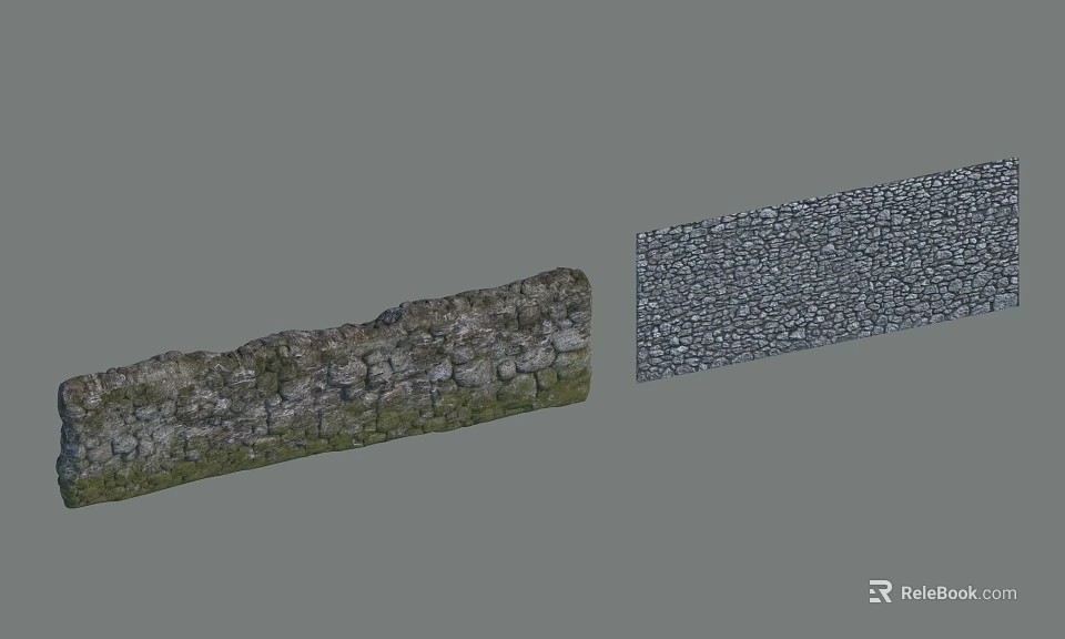Building Exterior Wall With Rough Textured Surface And Regular Stone Tile Design 3d model