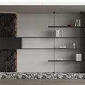 Modern bookcase bookcase bookshelf book decoration combination rubble background wall 3d model