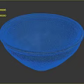 Round Ceramic Bowl With Teal Brown Textured Surface For Daily Kitchen Use 3d model