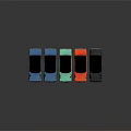 Colorful Toy Cars in Different Colors Arranged in a Row on Dark Surface