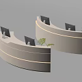 Modern Front Desk Reception Desk Curved Front Desk 3d model