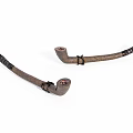 Vintage Brown Smoking Pipes With Black Straps Displayed On White Background