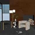 Single Sofa Side Combo Jewelry Decoration Floor Lamp 3d model