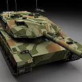 Modern Main Battle Tank With Camouflage Paint Long Barrel Tracks And Turret Design