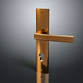 Shiny Golden Modern Door Handle Featuring Sleek Metallic Design And Smooth Finish