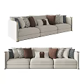 New Chinese-style three-person sofa 3d model