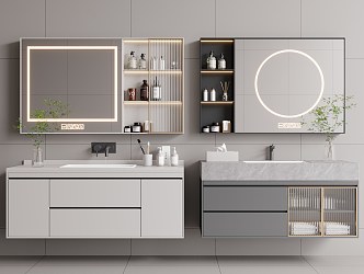 modern sink bathroom cabinet 3d model