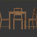 Simple Wooden Dining Table Set With Four Matching Chairs And Natural Finish